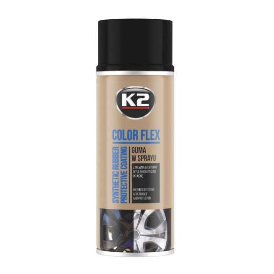 K2 COLOR FLEX rubber spray black gloss